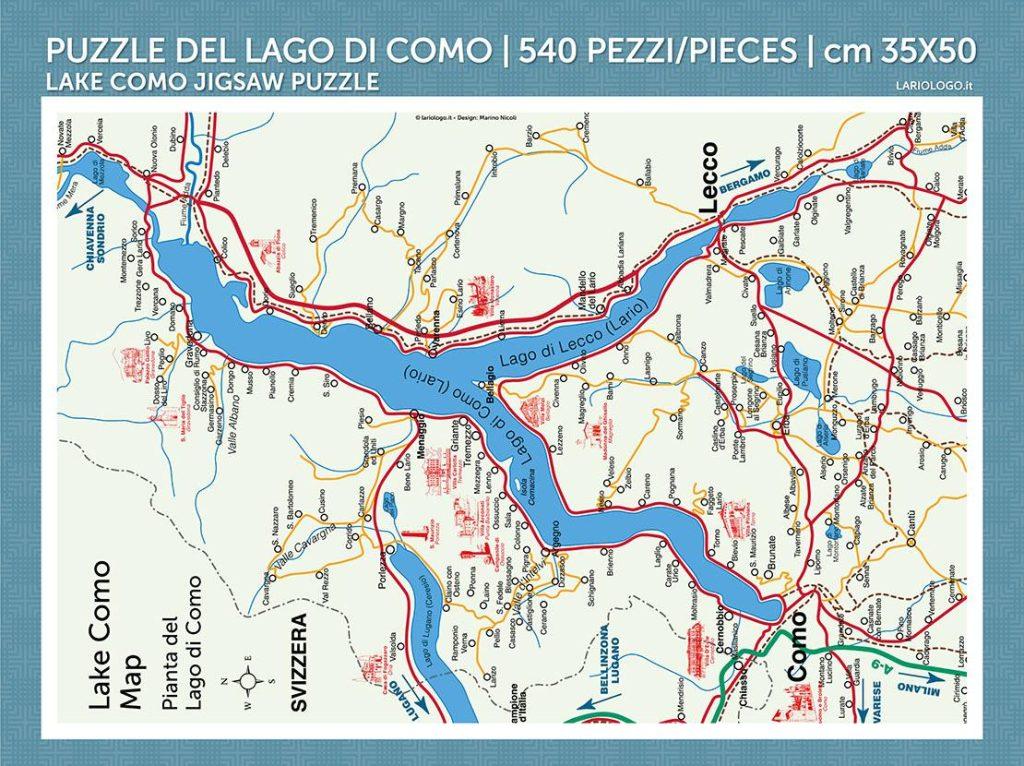 Puzzle mappa del Lago di Como - Editrice Lariologo